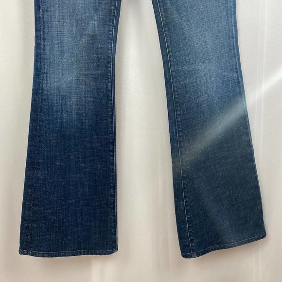 7 For All Mankind Flare Jeans Low Rise Dark Blue Stretch Denim 30 - Picture 4 of 8